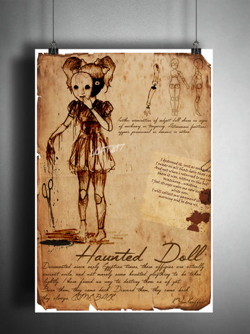 Creepy Haunted doll, victorian girl creepy horror artwork, myths and monsters bestiary