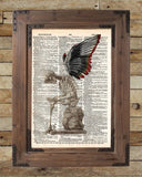 Fallen Angel art, skeleton art print, skeleton wings, dark art -  - 2