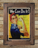 Rosie the Riveter, We Can Do It, WPA poster, vintage inspirational wall art, dictionary page art print -  - 2