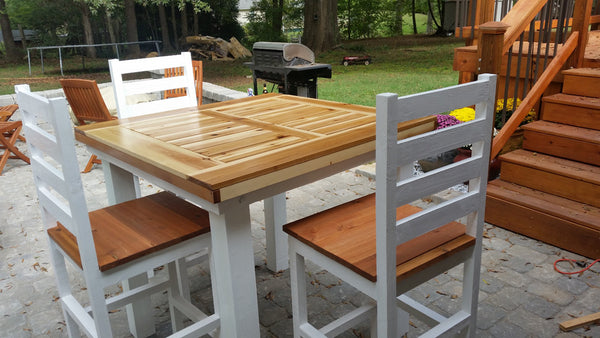 DIY outdoor cedar pub table