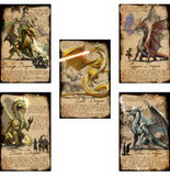 Flight of all 5 METALLIC Dragons, Pack of all 5 of my Metallic Dragons