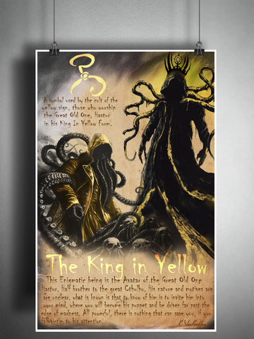 King in Yellow, Hastur, Lovecraftian eldritch horror series, creepy horror artwork, myths and monsters bestiary, cryptid artwork