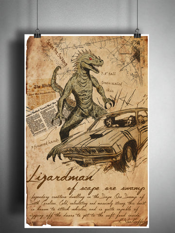 Lizard man, South Carolina Cryptid, urban legend bestiary, monsters and folklore, scape ore swamp