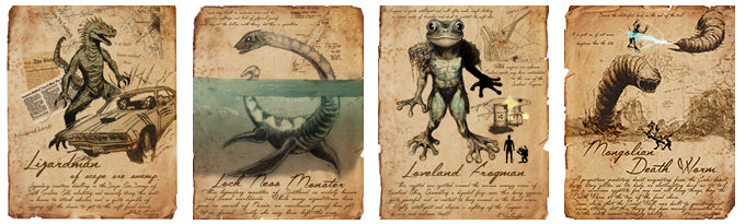 myths monsters and cryptids a field journal Myths Monsters and Cryptids book, VOLUME 2, Leather monster hunters journal