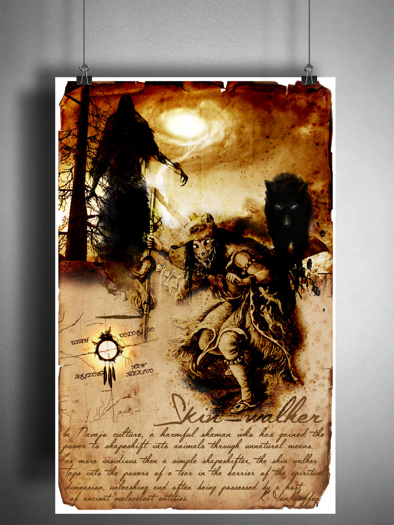 navajo monsters Skinwalker Navajo shapeshifter cryptid art, urban legend bestiary cryp – Loft 817