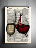 Wine splash art, red and white wine, wedding toast art, wine lovers art