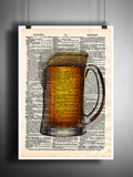 Frosty pint, beer pint art, mancave wall art, gift for beer lover, beer sign