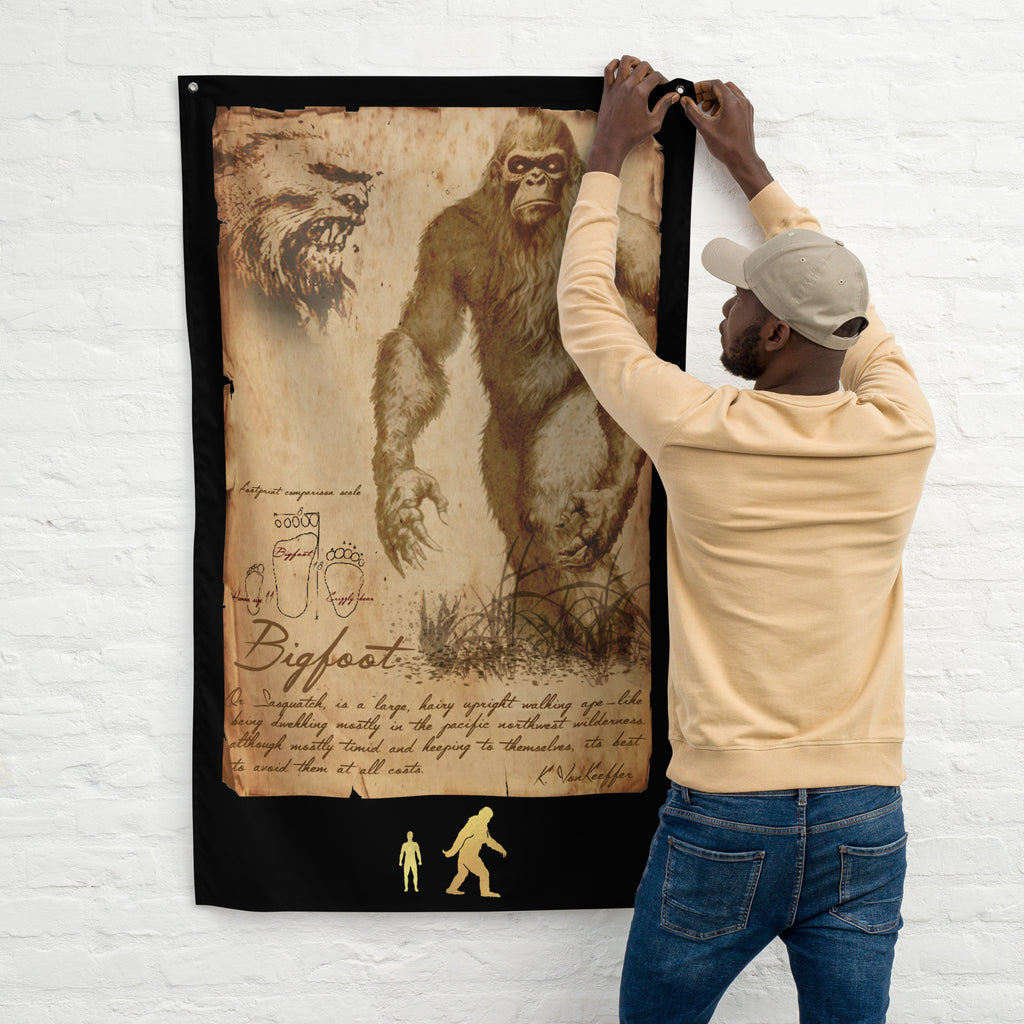 bigfoot art monsters splatter rooms Bigfoot tapestry