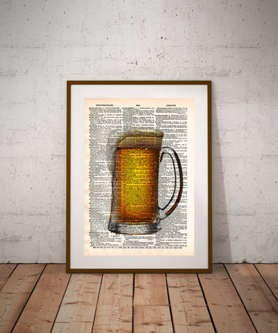Frosty pint, beer pint art, mancave wall art, gift for beer lover, beer sign -  - 1