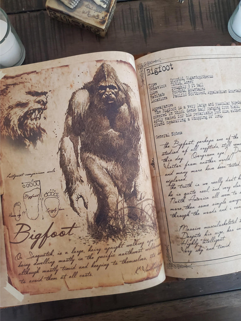 monster book of monsters journal Myths Monsters and Cryptids book, VOLUME 1, Leather monster hunters journal