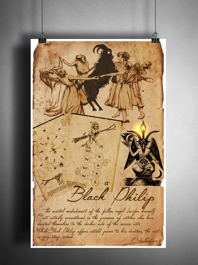 dark and darker monsters Black Philip art, bestiary science journal art, monsters and folklore, – Loft 817