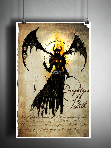 Demon Princess, daughter of Lilith, study of angels and demons, grimoire page