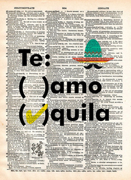 Tequila quote art, teamo tequila, funny tequila bar art -  - 1