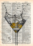 Martini splash art print, Martini art Martini bar, cocktail art print, mancave art -  - 2