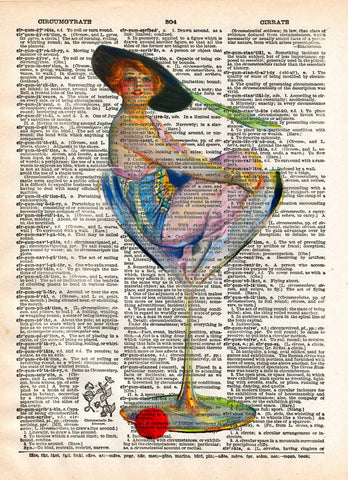 Cool Bar art, Girl in martini glass, Lovely Cocktail Girl, early 1900's illustration,  vintage dictionary page book art print -  - 1