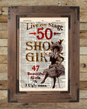Vintage showgirls saloon sign, wild west saloon sign, burlesque art poster -  - 2