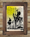Don Quixote Print, Picasso drawing, vintage dictionary art print -  - 2