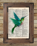 Hummingbird art print, bird art, childrens art, vintage dictionary print -  - 2