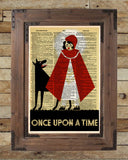 Once upon a time, WPA poster art print, retro 1930's wall art, dictionary page art print -  - 2