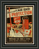 WPA poster Air Raid, vintage sign, art deco vintage wall decor, dictionary page print -  - 2