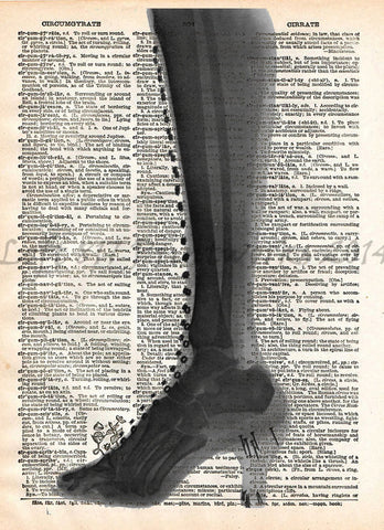 High heel Xray art, vintage medical xray, medical oddities, dictionary art -  - 1