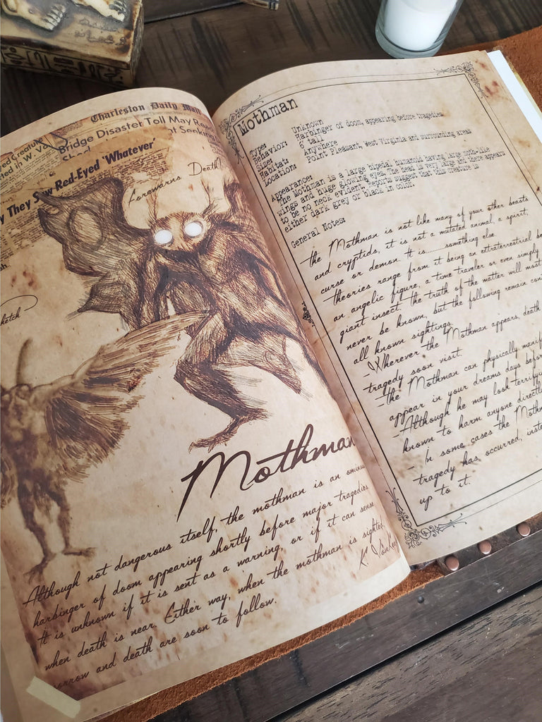myths monsters and cryptids a field journal Myths Monsters and Cryptids book, VOLUME 1, Leather monster hunters journal