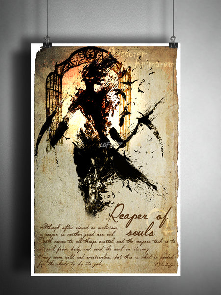 Reaper of souls, grim reaper, dark artwork, Angels Demons and Shades