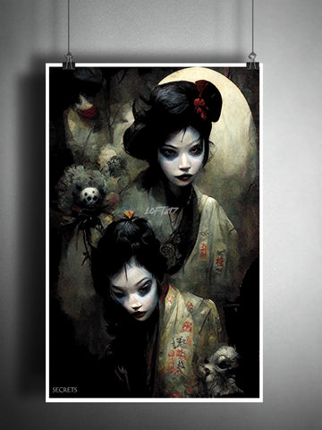 Secrets, Creepy Japanese Geisha sisters, beautiful and unsettling