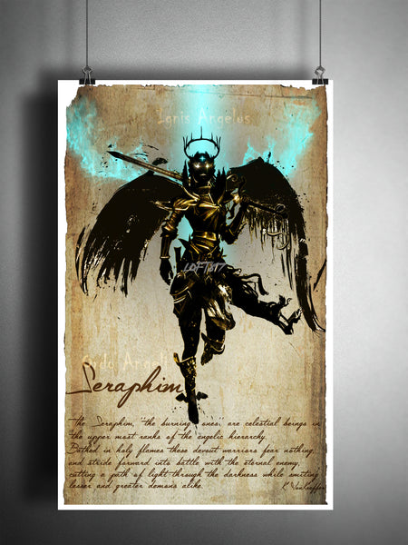Seraphim Angel, study of angels and demons, grimoire page