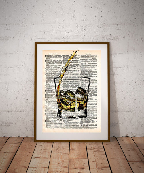 Whiskey splash art, pour yourself some whiskey, man cave art, bourbon splash art -  - 1